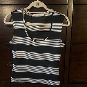 bishop + young Black and White Striped Tank Top